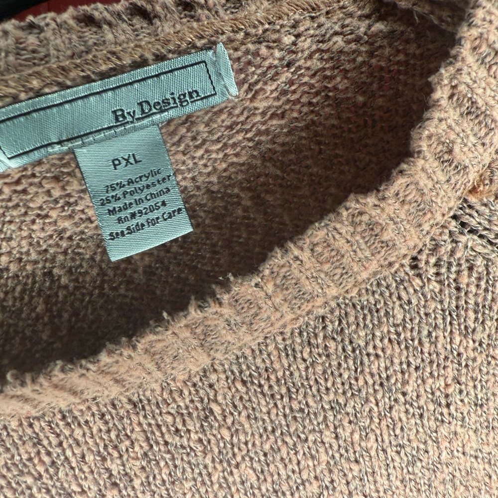 Pink Knit Sweater Pullover Long Sleeve Size PXL - Picture 5 of 5